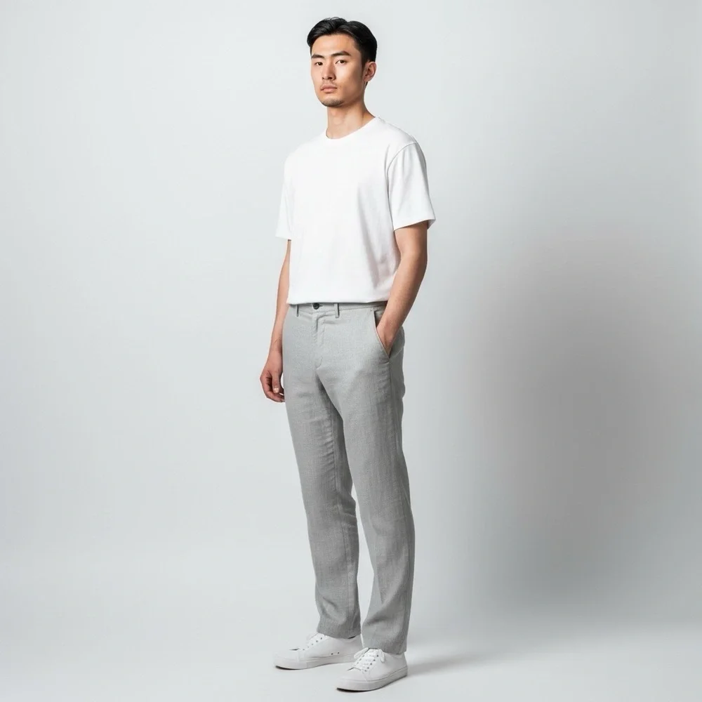 CLUB MONACO LINEN CONNOR CHINOS GREY